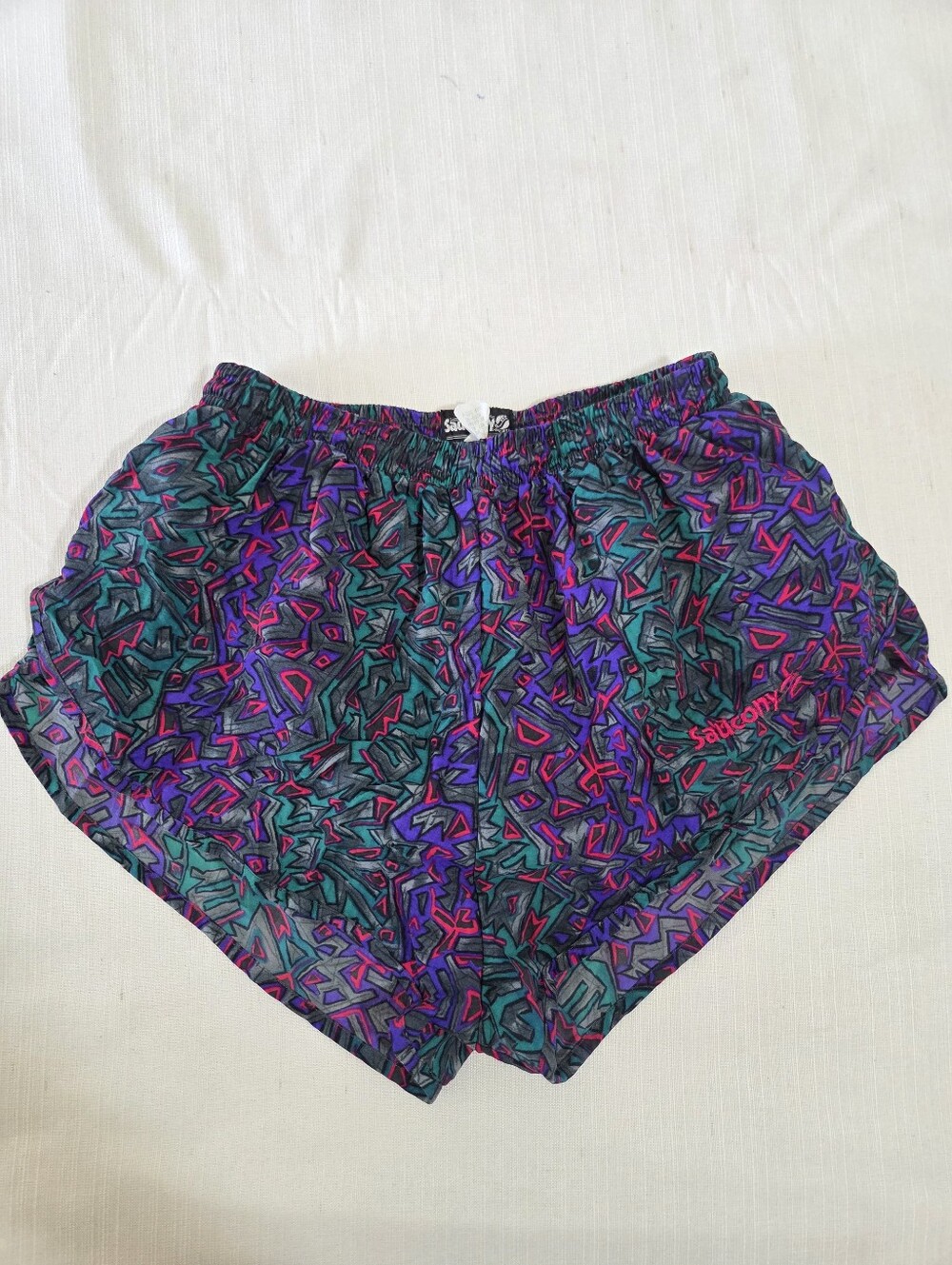 Salomon Women’s Abstract Print Purple Teal Running Shorts